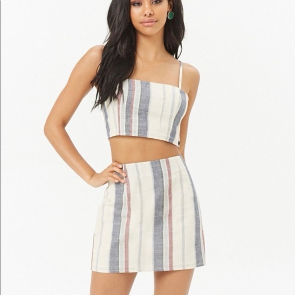 Forever21 striped summer 2 piece outfit